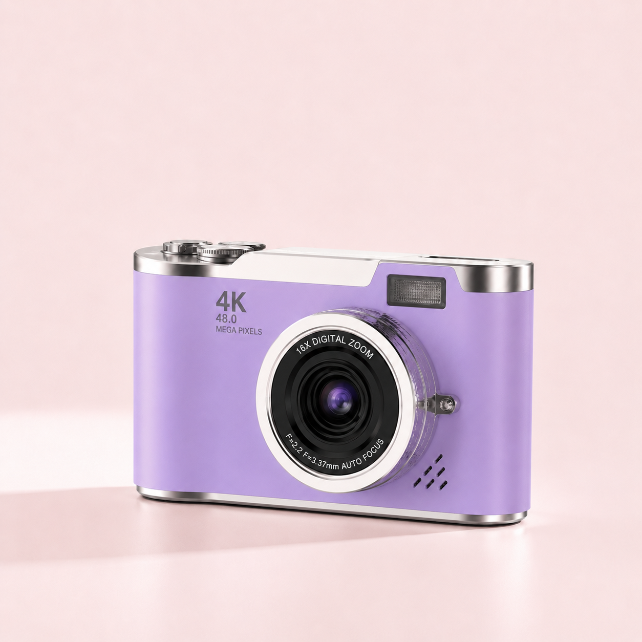Serolira Compact 4K Camera with Flip Screen, 16X Zoom & Memory Card for Photography & Vlogging